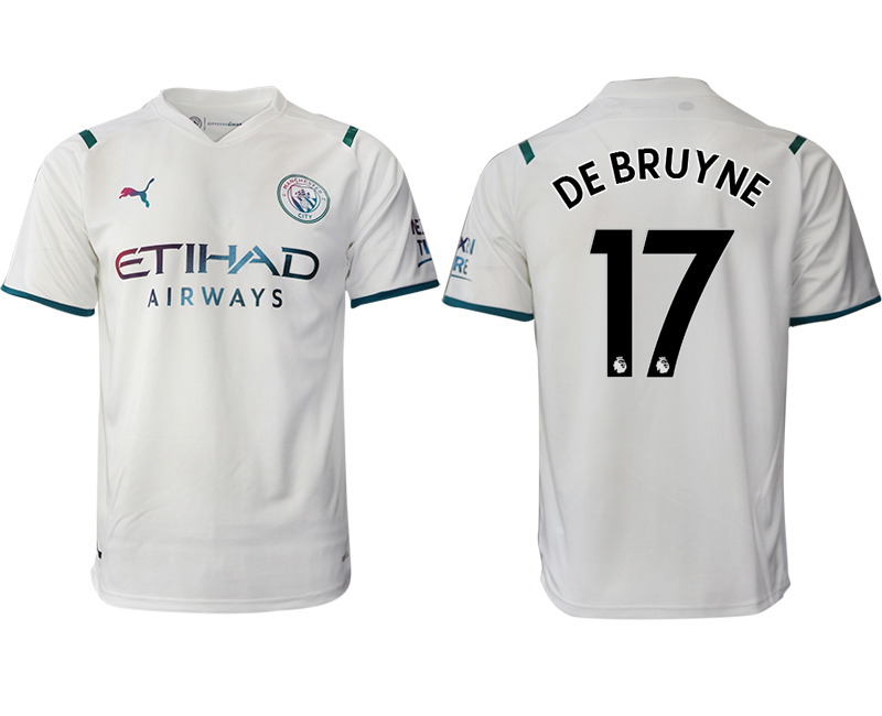 Men 2021-2022 Club Manchester city away aaa version white #17 Soccer Jersey